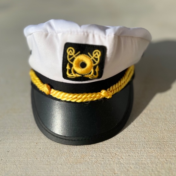 Yacht Skipper Hat Ship Captain Cap Costume Sailor Boat Ship - Picture 9 of 10